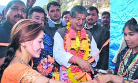 Union Minister for Water Resources Harish Rawat inaugurates Jauljibi Fair in Pithoragarh district on Wednesday