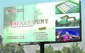 A hoarding of an upcoming township which is yet to be approved by PUDA in Muktsar.