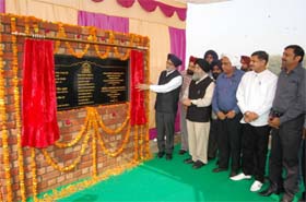 Education Minister Sikandar Singh Maluka inaugurating the academic block