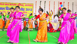 Participants perform during a Childrens Day celebration, organised by Bal Bhawan in Karnal. Tribune photo: Ravi Kumar