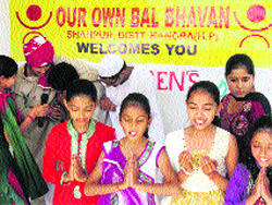 Students of Our Own Bal Bhavan present a cultural programme in Shahpur. 