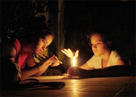In the dark: A number of homes in Punjab celebrated this Divali with no power