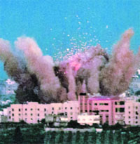Smoke billowing from a spot targeted in Sderot by an Israeli air strike inside the Gaza strip on Thursday.