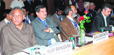 Chief Minister Vijay Bahuguna during a meeting of the Chief Ministers of northern states with the Union Finance Minister in New Delhi on Friday.