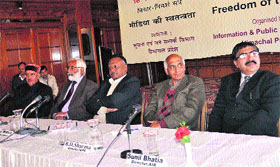 Participants take part in an interactive session on Freedom of Media organised by the Information and Public Relations Department in Shimla on Friday.