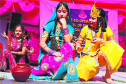Of love divine: Children present a cultural programme organised by Co-operative School of Education and Research to mark Childrens Day in Jammu on Friday. 
