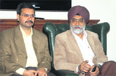 Principal Secretary, Home Affairs, DS Bains addresses the media in Jalandhar on Friday. 