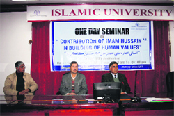 Speakers participate in a seminar in Srinagar on Friday. A Tribune Photograph