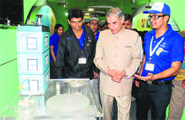 Union Railway Minister PK Bansal visits Science Express Train at the Chandigarh Railway Station on Saturday.