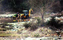 Illegal mining goes on unabated in a rivulet near the Lanj area in Kangra district