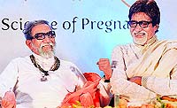 Thackeray with Rajnikanth; Amitabh Bachchan; Lata Mangeshkar