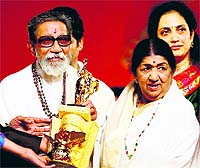 Thackeray with Rajnikanth; Amitabh Bachchan; Lata Mangeshkar