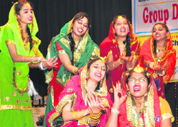 Students give a performance during a programme to mark Children's Day in Jalandhar on Saturday. Tribune Photo: Malkiat Singh