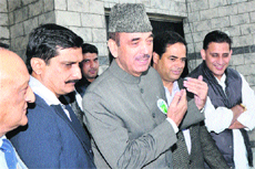 Union Minister for Health and Family Welfare Ghulam Nabi Azad at a function organised by Lawrence Public School in Jammu on Saturday. 
