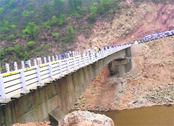 Baripattan Bridge in Rajouri, which was completed recently. 
