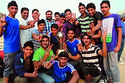 The Amritsar team that won the U-19 kabaddi (boys) title in Punjab School Games in a jubilant mood