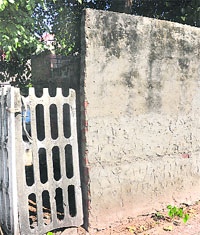 The illegal toilet constructed in a public park in front of the residence of Haryana ADGP MS Mann at Sector 6, Panchkula, on Sunday.