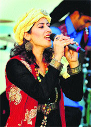 Sufi singer Mamta Joshi performs at Kala Gram in Chandigarh on Sunday.