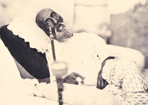 This is the only documented photograph of Bahadur Shah (1775-1862).
