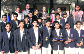 The St Josephs Academy team that won the Senior Council Schools Cricket Tournament in Dehradun on Monday.