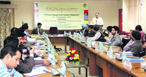 Participants at a training programme on Climate Change and Carbon Mitigation at the Indian Council of Forestry Research and Education in Dehradun on Monday
