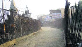 Construction work going on at a level crossing in Sonepat is in progress.