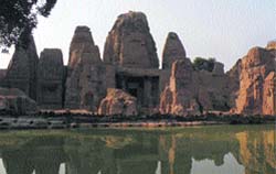 The monolithic rock-cut temples of Masrur. Photo by writer