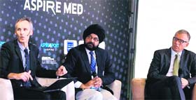 The Dean, Faculty of Sports Medicine, Guru Nanak Dev University, Prof Jaspal Sandhu (centre), along with Prof Karim Khan of the University of British Colombia, Canada, and Prof Roald Bahr, Chief Medical Officer of the Norwegian Olympic Committee, Norway, at the Aspire4 Sports Congress in Qatar
