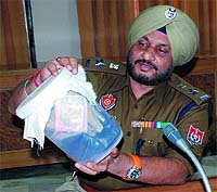 SSP Ravcharan Singh Brar addressing mediapersons in Bathinda on Tuesday