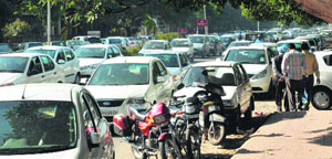 Vehicles stuck in a traffic jam