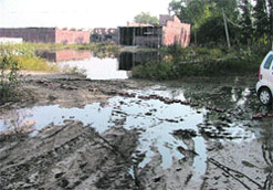 Sewage in a street in Ludhiana