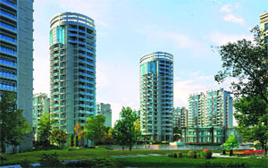 An apartment complex near Noida built by Delhi-based QBuilt Developers, one of Indias leading real estate firms