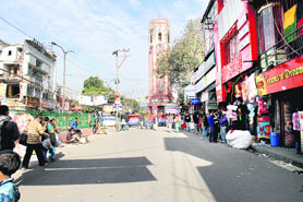 Paltan Bazaar in Dehradun wears a deserted look on Wednesday as, under a new traffic plan, the entry of two-wheelers has been banned in the market.