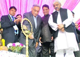 Chief Minister Vijay Bahuguna along with Health Minister Surendra Singh Negi and Sports and Planning Minister Dinesh Agarwal inaugurates the 7th Uttarakhand State Science Congress in Dehradun