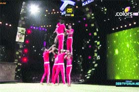 Acrobatic Boys perform in the unfinished Grand Finale in Indias Got Talent on Colors TV