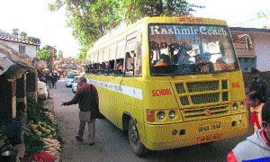 A traffic jam at Nagrota Bagwan on Thursday