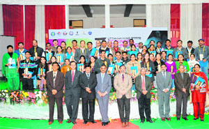 Participants in the Uttarakhand State Science and Technology Congress held at Graphic Era University in Dehradun on Friday.