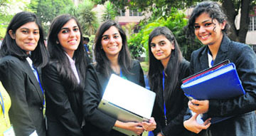 Students from Pakistan at the second International Model United Nations Conference at Vivek High School, Sector 38, Chandigarh, on Saturday.