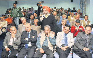 Former IGP SS Bijral asks a question.