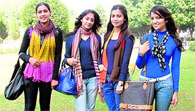 Girls make a style statement with scarves, mufflers and stalls in Ludhiana.