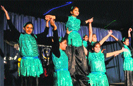 Students of Guru Nanak Public School, Sector 36, take part in the annual function in Chandigarh on Sunday. 