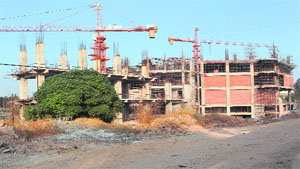 Work on a bus stand project in Phase VI, Mohali, is yet to be completed. 