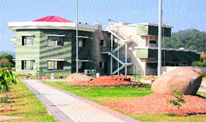 Work on a recreation hall and a health club is in the final stages at the Mansa Devi Complex in Panchkula. 