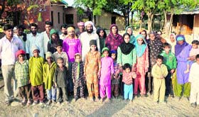 Residents of Mazra village that is threatened by rampant mining near their houses.