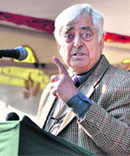 PDP patron Mufti Mohammad Sayeed addresses party workers in Anantnag on Sunday.