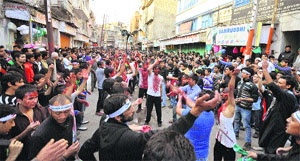 A Muharram procession in Jammu on Sunday.