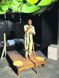 A scene from the play Chhote Bade directed by Balwant Thakur, presented by Natrang in its Sunday Theatre programme.