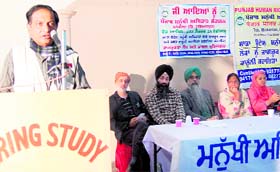Dr Binayak Sen at a seminar on Consultation for Human Rights and Law in Amritsar on Sunday.