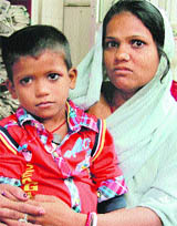A file photo of Parvati with her son in Ludhiana. 