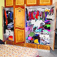 The ransacked wardrobe where the theft took place in Sector 40, Chandigarh, on Monday night